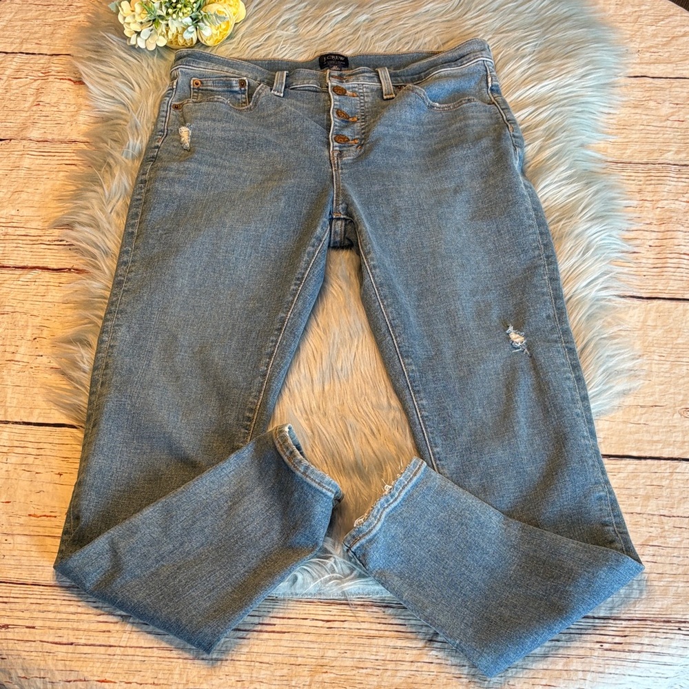 J. Crew Factory 10” High Rise Skinny Button Fly Light Blue Jeans sz 29